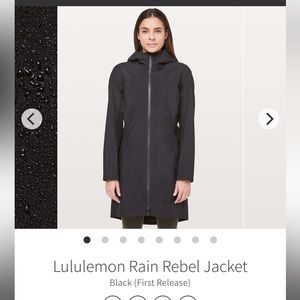 Lululemon rain rebel first release black size 8
